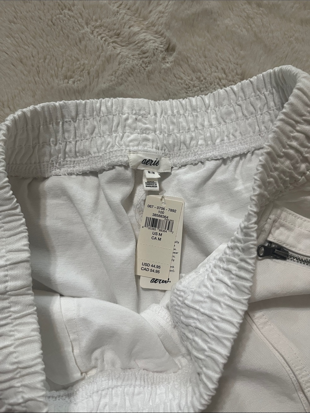aerie White Elastic-Waist Cargo Shorts - Picture 5 of 9